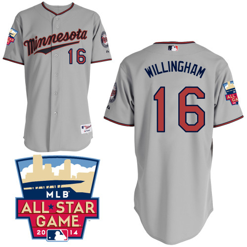 Josh Willingham #16 MLB Jersey-Minnesota Twins Men's Authentic 2014 ALL Star Road Gray Cool Base Baseball Jersey